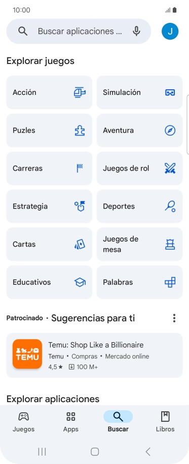 Pulsa en el campo de búsqueda.