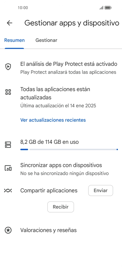 Pulsa Gestionar.