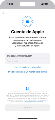 Pulsa Contraseña e introduce la contraseña de tu ID de Apple.