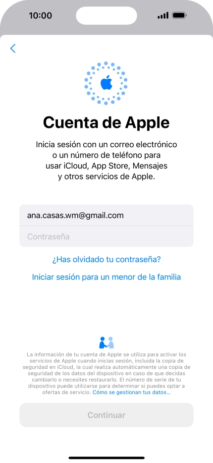 Pulsa Contraseña e introduce la contraseña de tu ID de Apple.