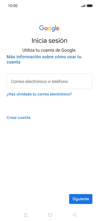 Si no tienes una cuenta de Google, pulsa Crear cuenta y sigue las indicaciones de la pantalla para ver cómo crear una cuenta nueva.