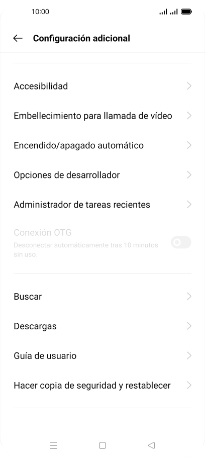 Pulsa Hacer copia de seguridad y restablecer. Pulsa Hacer copia de seguridad y restablecer.