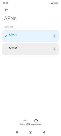 Pulsa la conexión de datos deseada para activarla.