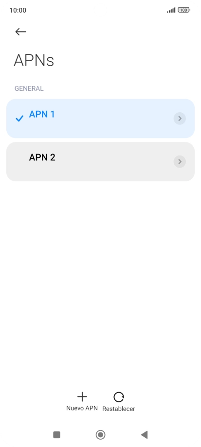 Pulsa la conexión de datos deseada para activarla.