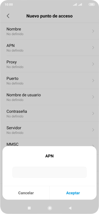 Introduce airtelwap.es y pulsa Aceptar.