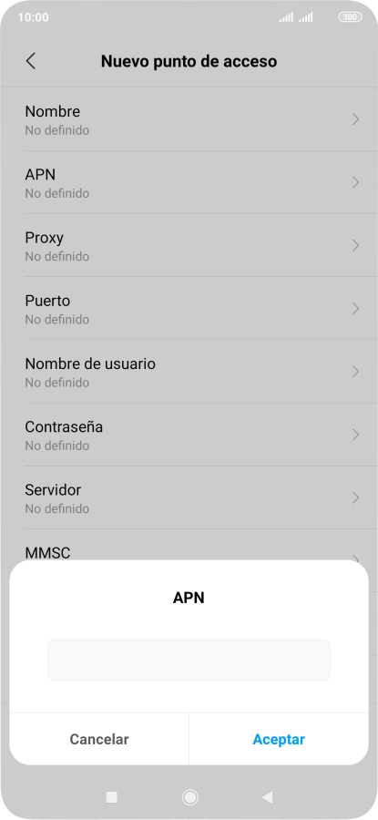 Introduce airtelwap.es y pulsa Aceptar.