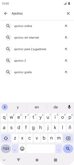 Introduce el nombre del tema o de la app y pulsa el icono de búsqueda.