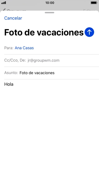 Pulsa en el campo de escritura durante unos instantes hasta que aparezca un menú emergente en la pantalla.