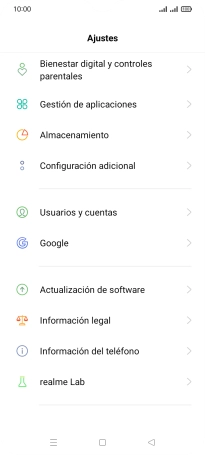 Pulsa Usuarios y cuentas.