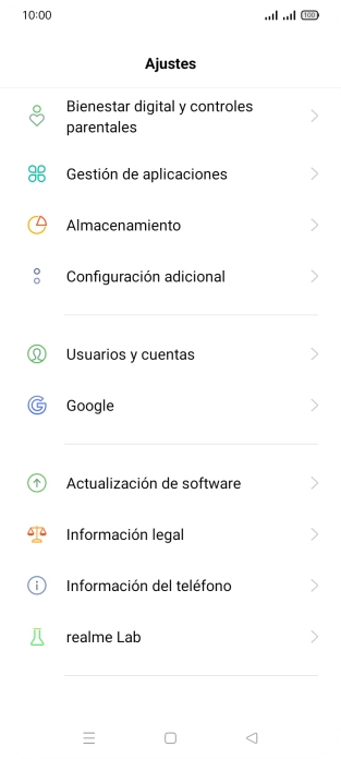 Pulsa Usuarios y cuentas.