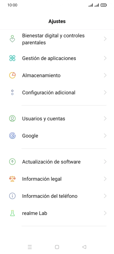 Pulsa Usuarios y cuentas.