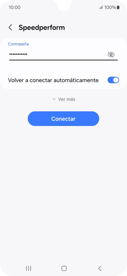 Introduce la contraseña de la red wifi y pulsa Conectar.