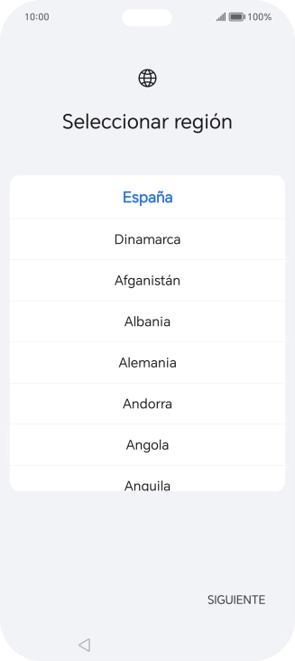 Pulsa el país o el área deseados.