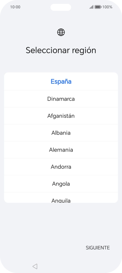 Pulsa el país o el área deseados.