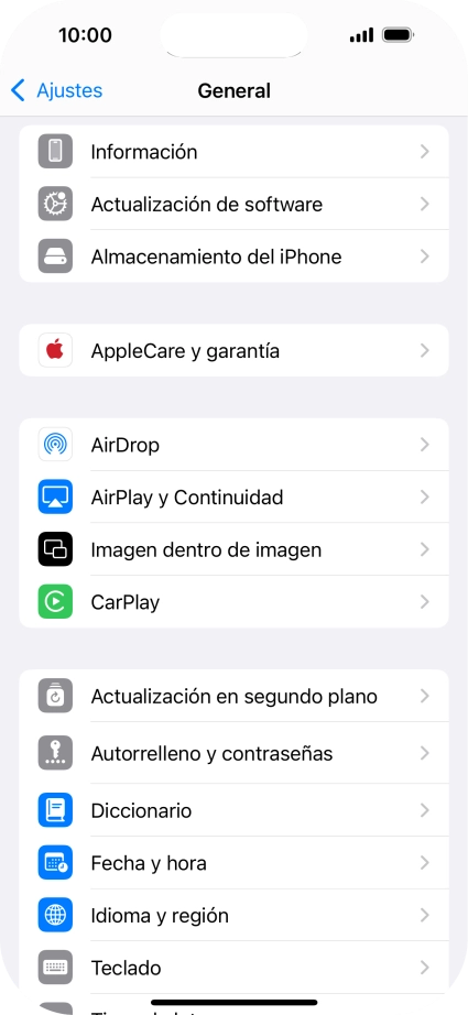 Pulsa Actualización en segundo plano.