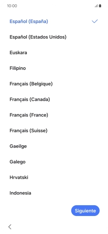 Pulsa el idioma deseado.