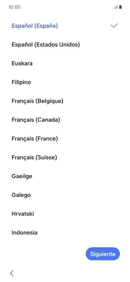 Pulsa el idioma deseado.