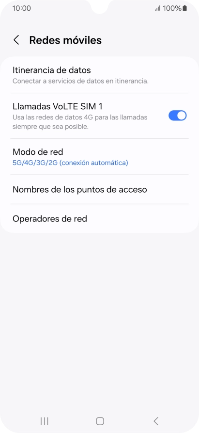 Pulsa Itinerancia de datos.