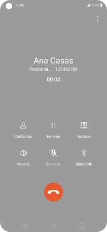 Pulsa el icono de finalizar llamada.