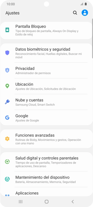 Pulsa Nube y cuentas.