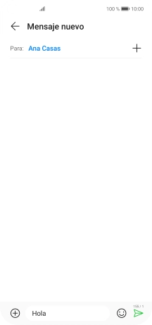 Pulsa el icono de envío cuando termines de escribir el mensaje corto.