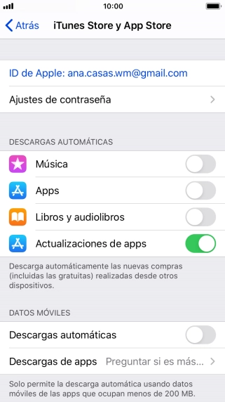 Pulsa el indicador junto a los tipos de contenido deseados para activar o desactivar la función.