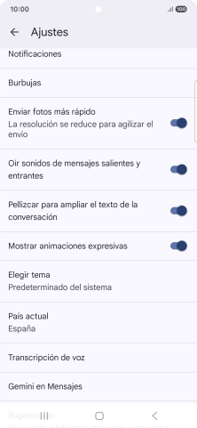Pulsa Gemini en Mensajes.