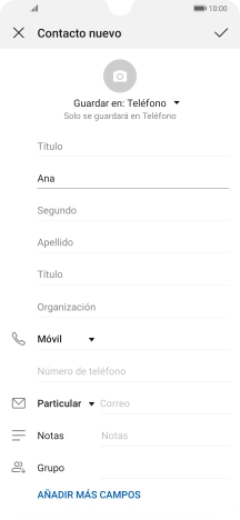 Pulsa Apellido e introduce el apellido.