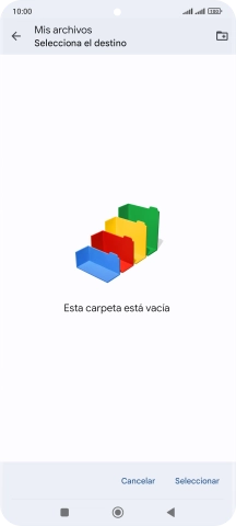 Si deseas crear una nueva carpeta, pulsa el icono de nueva carpeta y sigue las indicaciones de la pantalla para crearla.