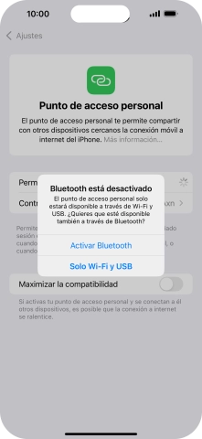 Si la función de wifi está activada, pulsa Solo Wi-Fi y USB.