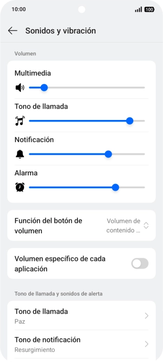 Pulsa Tono de llamada.