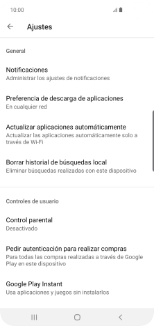 Pulsa Actualizar aplicaciones automáticamente.