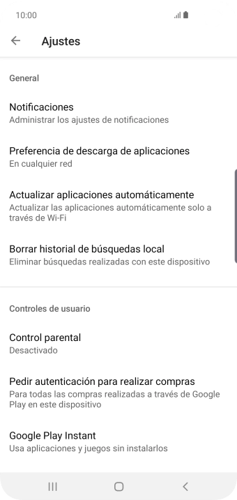 Pulsa Actualizar aplicaciones automáticamente.