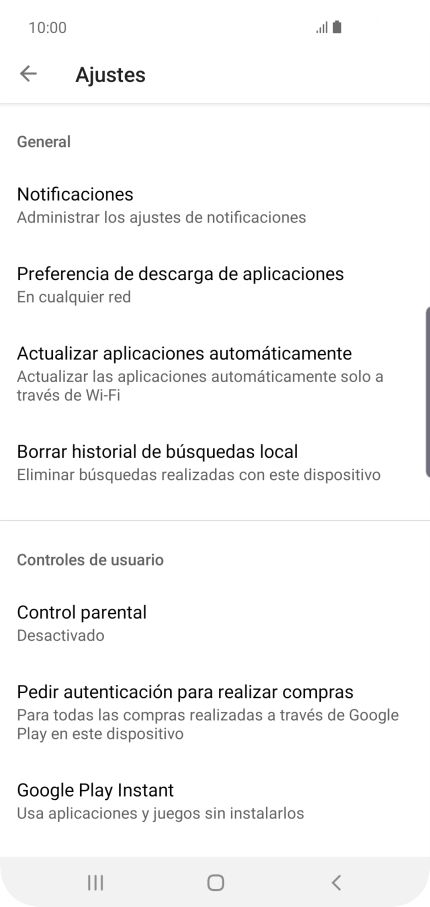 Pulsa Actualizar aplicaciones automáticamente.