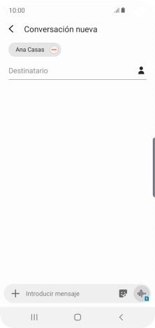 Pulsa en el campo de escritura  y escribe el texto del mensaje corto.