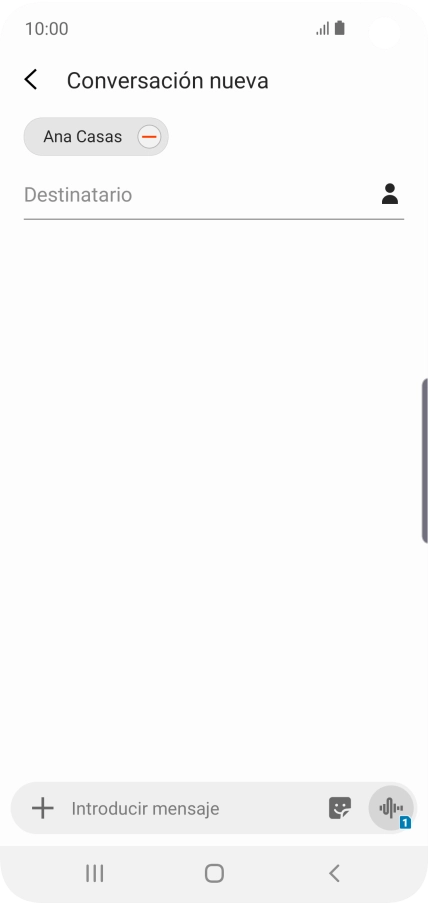 Pulsa en el campo de escritura  y escribe el texto del mensaje corto.