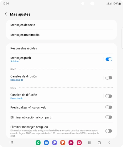 Pulsa Mensajes de texto.