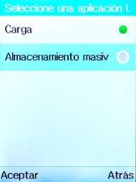 Selecciona Almacenamiento masivo. Selecciona Almacenamiento masivo.