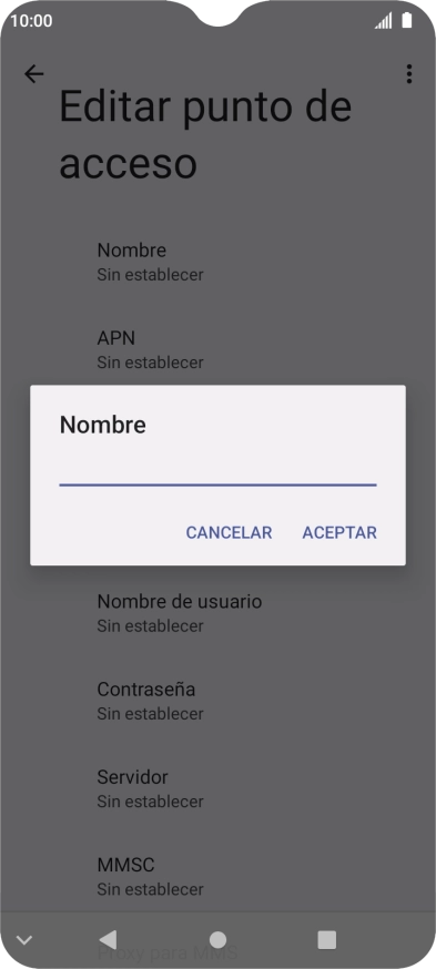 Introduce Vodafone Internet y pulsa ACEPTAR.