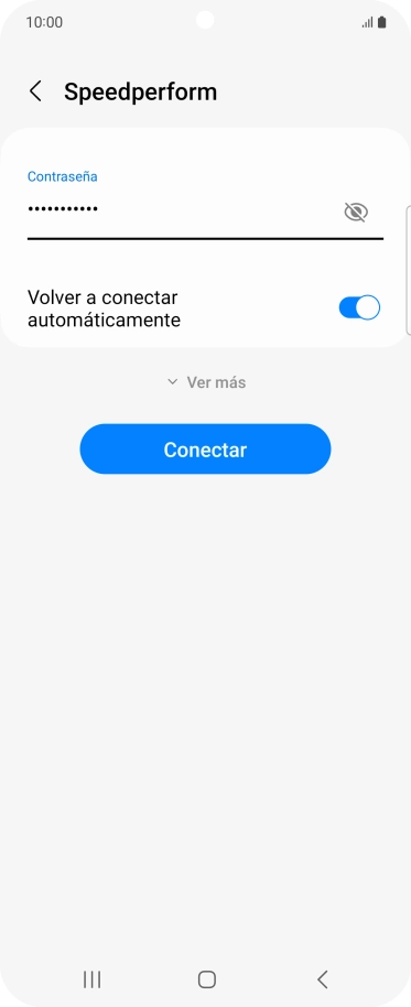 Introduce la contraseña de la red wifi y pulsa Conectar.