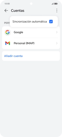 Pulsa Sincronización automática para activar o desactivar la función.