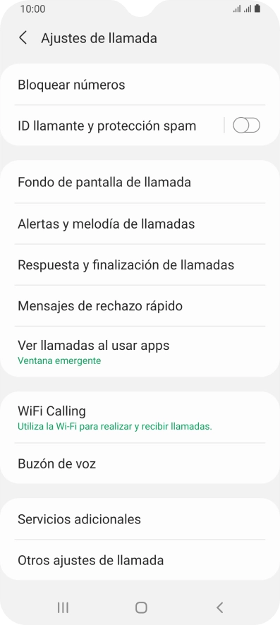 Pulsa Servicios adicionales.