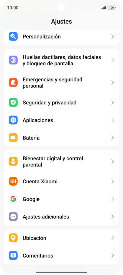 Pulsa Ajustes adicionales.