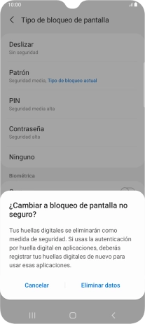 Pulsa Eliminar datos.