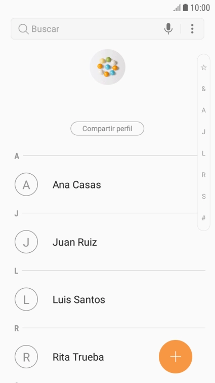 Pulsa el icono de nuevo contacto.