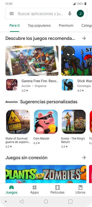 Desliza el dedo hacia la derecha desde la parte izquierda de la pantalla.