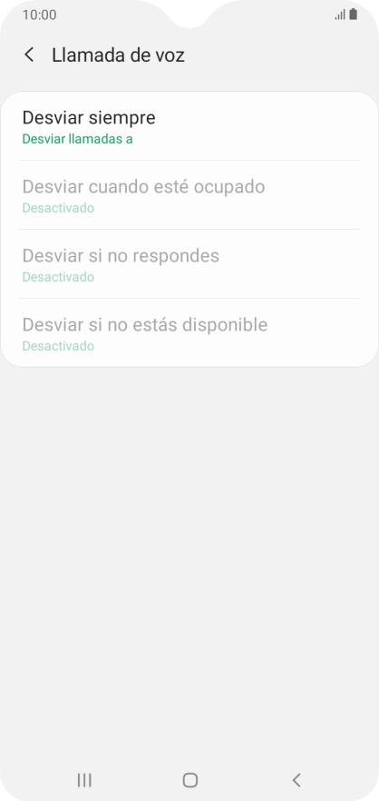 Pulsa el tipo de desvío deseado.