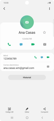 Pulsa el icono de llamada junto al número deseado.