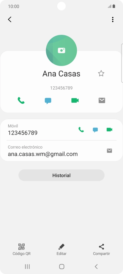 Pulsa el icono de llamada junto al número deseado.
