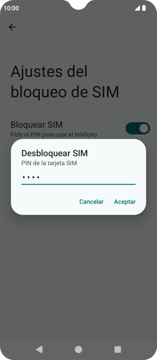 Introduce tu código PIN y pulsa Aceptar.